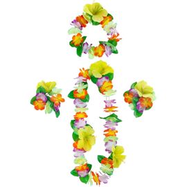 5 Pièces Coloré Hawaïen Leis Collier Guirlande De Fleurs