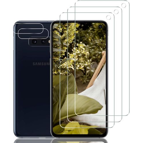 Sjzg-Verre Trempé Samsung Galaxy S10e, Film Protection Écran, Sans Bulles D'air, Ultra Résistant, Anti-Rayures, 3 Pièces Protection Écran + 2 Pièces Caméra Protection