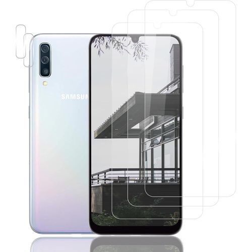 Sjzg-Verre Trempé Pour Samsung Galaxy A50 Plein Écran 3d Film Protection Écran, Affaire Classée, Bord À Bord, Sans Bulle, Anti-Scratch, Sensible Au Toucher, Ultra Hd, 3+2 Pièces