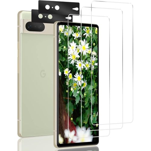 CAUC-Verre Trempé pour Google Pixel 7 Plein écran 3D Film Protection écran, Affaire Classée, Bord à Bord, sans Bulle, Anti-Scratch, Sensible au Toucher, Ultra HD, 3+2 Pièces