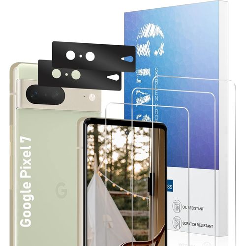 CAUC-Verre Trempé pour Google Pixel 7 Plein écran Film Protection écran[Affaire Classée][Bord à Bord][sans Bulle][Anti-Scratch][Sensible au Toucher][Ultra HD] 3+2 PiezasPièces