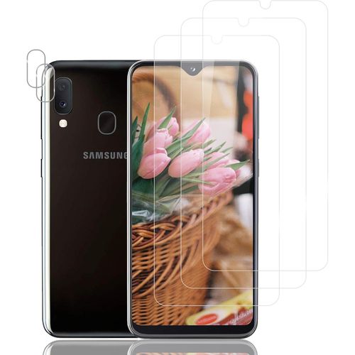 Verre Trempé Pour Samsung Galaxy A20e Plein Écran 3d Film Protection Écran,Affaire Classée,Bord À Bord,Sans Bulle,Anti-Scratch,Sensible Au Toucher,Ultra Hd,3+2 Pièces