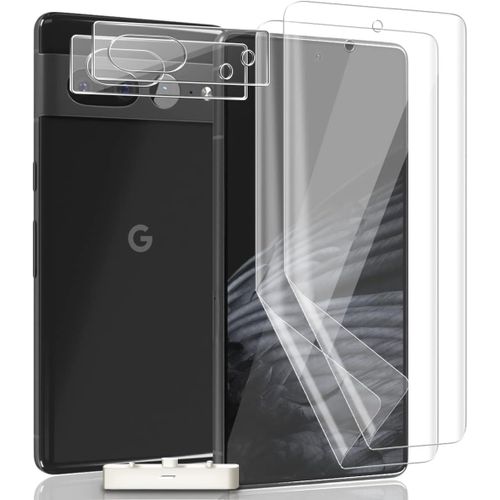 Cauc-Protection Pour Google Pixel 7 Pro Protecteur D'écran, Film Tpu Flexible 2 Pièces + Google Pixel 7 Pro Verre Trempé Protection D'objectif 2 Pièces - Anti-Rayures Facile À Installer