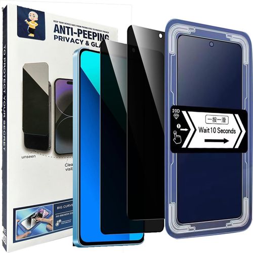 Kal-Verre Trempé Anti-Espion Pour Xiaomi Redmi Note 13 4g/ 5g Protection Écran, [2 Pièces] Privacy Film De Vitre Protection Pour Redmi Note 13 Avec Kit D'alignement Automatique, Couverture Complète