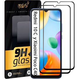 Kal-- Lot De 2 Protections D'écran En Verre Trempé Pour Xiaomi Redmi 10c/Poco C40, Dureté 9h, Couverture Complète Avec Bords Incurvés, Ultra Résistant, Transparent, Anti-Rayures, Sans Bulles.