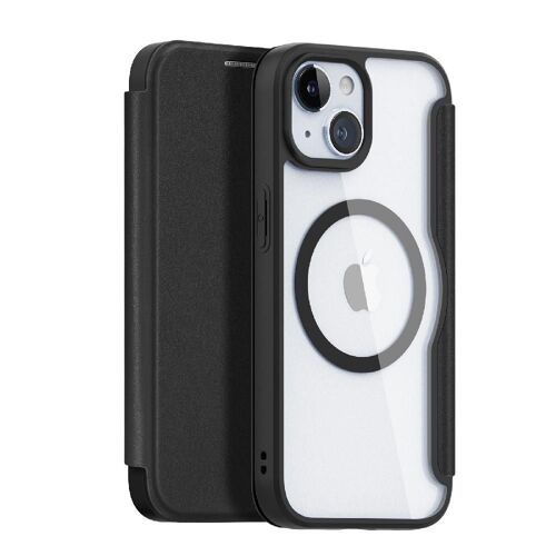 Dux Ducis Étui Pour Iphone 15 Étui Portefeuille Compatible Avec Magsafe Étui Porte-Monnaie Antichoc, Avec Fente De Carte De Blocage Rfid Couverture En Cuir Pu - Noir