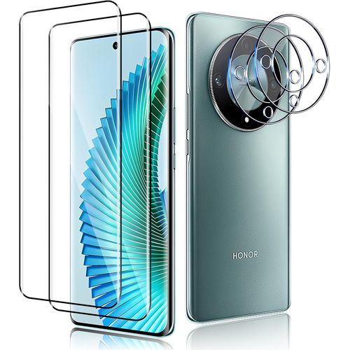 JGD-2+2 pièces Verre Trempé pour Honor Magic 6 Lite 5G & Caméra Arrière Protecteur, 9H Dureté HD Anti-Rayures, sans Bulles Film Protection en écran pour Honor Magic6 Lite