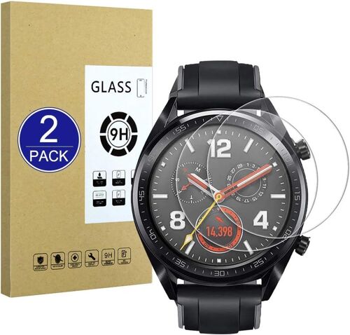 Kal-[2 Pièces Verre Trempé Compatible Avec Huawei Watch Gt Elegant,[Ultra Résistant,Sans Bulles, Facile À Installer] Film Protecteur D'écran Pour Huawei Watch Gt Elegant