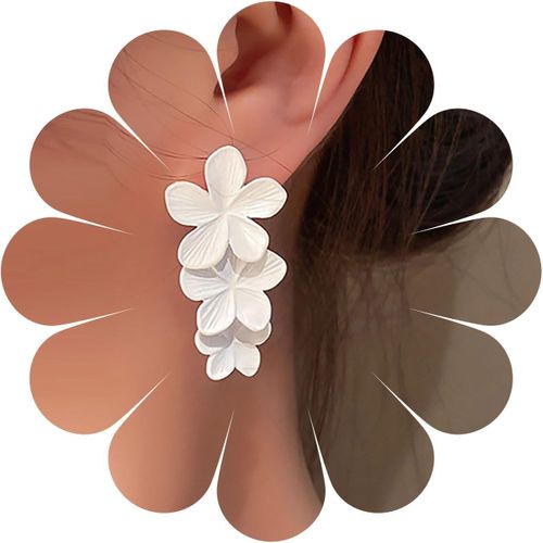 Meimie-Boucles D'oreilles Fleurs Acryliques Longues Boucles D'oreilles Fleurs En Résine Boucles D'oreilles Fleurs Jaunes Boucles D'oreilles Clous D'oreilles Fleursmates Bijoux Pour Femmes Et