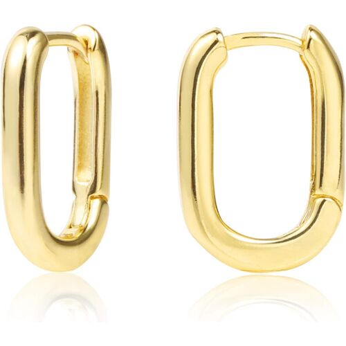 Alexcraft Women's Creole Earrings 925 Sterling Silver 14 K Gold Plated Small Creole