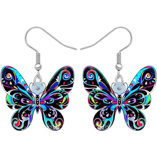 Kal-Boucles D'oreilles Pendantes Papillon Et Insecte En Acrylique Coloré Et Mignon Pour Femmes Filles Cadeaux Charms