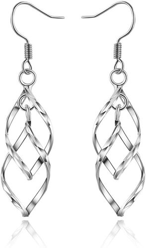 Earrings Twist Drop Earrings Women Silver Plated Long Tassel Jewelry, Copper, Without Stone