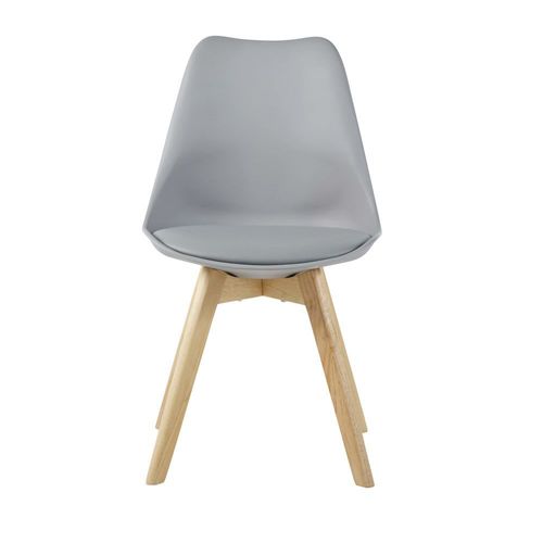 Chaise Style Scandinave Gris Acier Et Hévéa