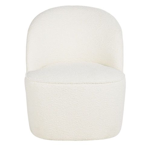 Fauteuil Professionnel En Tissu Recyclé À Bouclettes Blanc Cassé