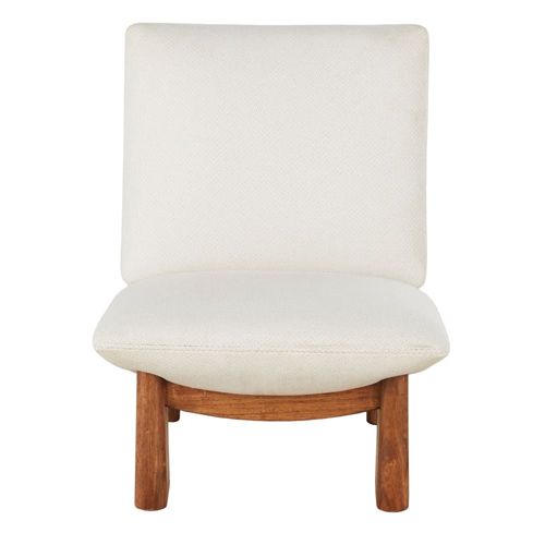 Fauteuil Beige Et Pieds En Bois D'hévéa