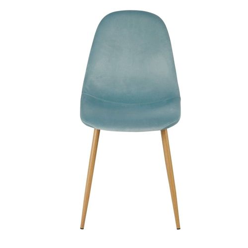 Chaise Style Scandinave En Velours Bleu Céladon