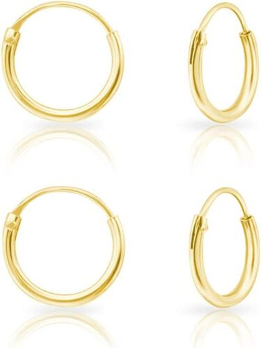 Kal-Paires -Creoles Argent Femme -Creoles Or Femme -Boucle D'oreille Femme Argent -Lot Boucles D'oreilles Femme -Boucles D'oreilles Pour Homme -Petite Creole -Diamètre: 8, 10, 12 Mm