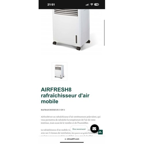 AIRFRESH8 rafraîchisseur d'air mobile
