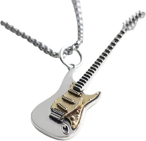 Collier Ras Du Cou En Forme De Guitare De Musique Rock Pour Homme Femme Garçon Punk Gothique Pendentif Tendance Cadeau Personnalisé Bijou Pour Amitié Papa Meilleure Amie Chaîne De 61 Cm