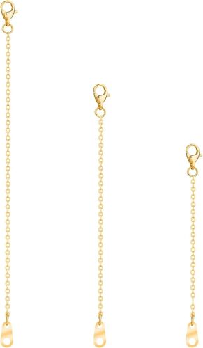 3 Pack Gold Chain Extenders Jewelry Extenders Necklace Extenders Necklace Extenders Stainless Steel Chain Extender For Jewelry Making Diy Fabric, Fabric