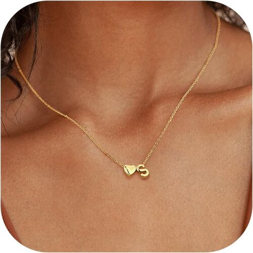 Collier Femme Argent 925 Collier Lettre Or Collier Initiale S Hypoallergénique Collier Coeur Pendentif Collier Femme Fille Personnalisé Prénom Collier Bijoux Avec Coffret Cadeau