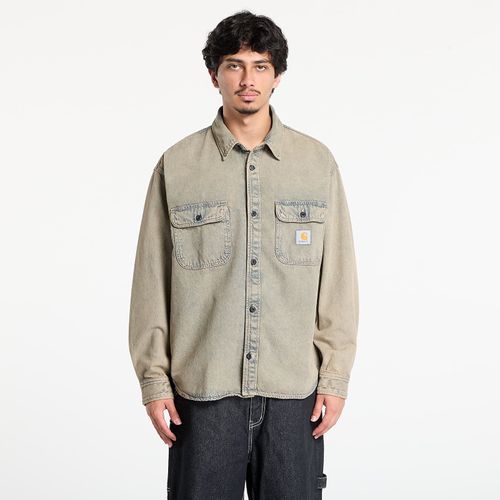 Chemise Carhartt Wip Tigan Shirt Jacket Unisex Blue/ Leather Garment Dyed L