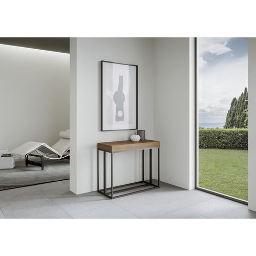 Console Extensible Effet Bois Noyer 90x40/196 Cm
