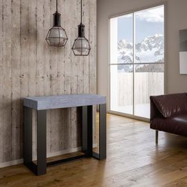 Console Extensible Effet Béton Gris 90x40/300 Cm