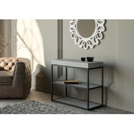 Console Extensible Effet Béton Gris 90x40/196 Cm
