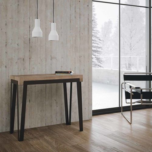 Console Extensible Effet Bois Chêne Nature 90x40/300 Cm