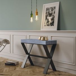 Console Extensible Effet Béton Gris 90x40/300 Cm
