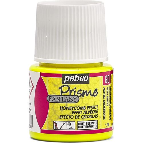 Pébéo Flacon 45ml Peinture Fantasy Prisme À Effet Alvéolé Jaune Fluo