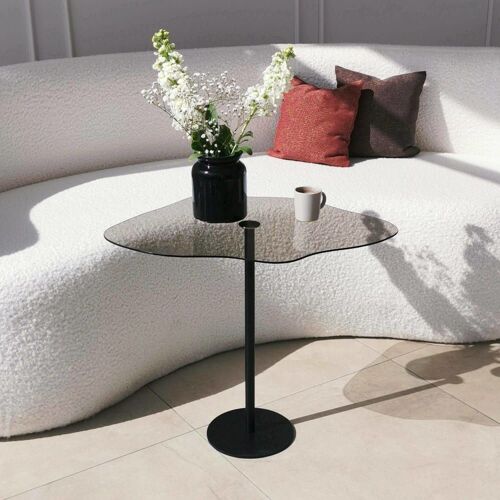 Table basse en verre noir 60x45 h50 cm