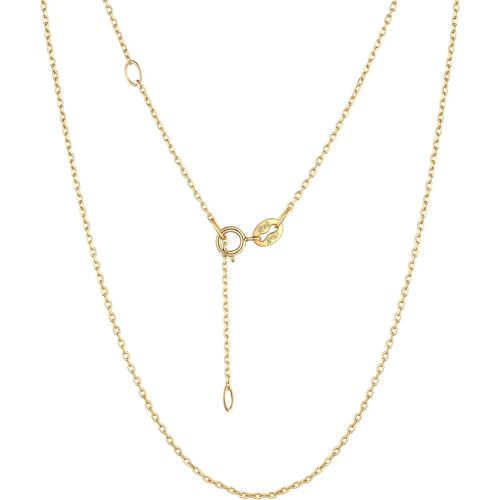 Kal-1,1mm/1,5mm Chaine Collier Femme En Argent 925/Plaqué Or, Chaîne Fine Maille Forçat Pour Pendentif, Longueur De 41cm/46cm/51cm/55cm/61cm