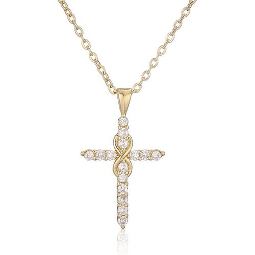 Collier Croix Femme Necklace Femme Avec Diamant Pendentif Croix¿Or/Argent¿