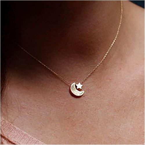 Jum-Collier Ras De Cou Croissant De Lune Boho Collier Ras De Cou Lune Or Collier Ras De Cou Étoile Vintage Collier Pendentif Lune Minimaliste Collier Étoile Chaîne Bijoux Pour Femmes Et Filles