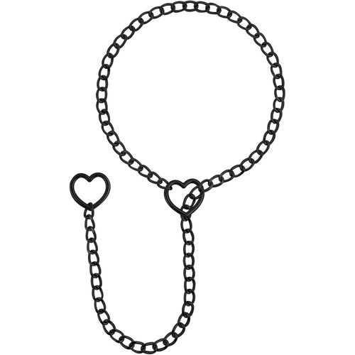 Jum-Femme Punk Chaîne Avec Pendentif C?Ur Argent Chaîne C?Ur Gothic Rock Collier Réglable