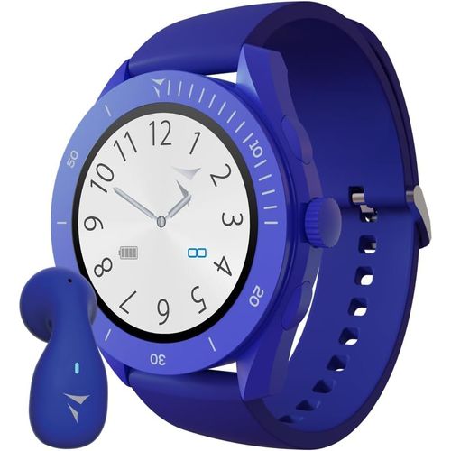 KALANKA-TECHMADE - Smartwatch avec appels Bluetooth | Écouteurs inclus | Cardiofréquencemètre, SpO2 | Surveillance Sport et Sommeil | Notifications App | Fonction SOS | IP67 Résistant, Bleu, UNICA-RÉ