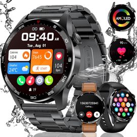 Lige Montre Connectée Homme, 1,43"" Amoled Smartwatch Avec Fonction Téléphone, Fitness Montre,100+ Modes Sportifs/5atm,Montre Intelligente Militaire Compatible Avec Ios Android 400mah Batterie 2024