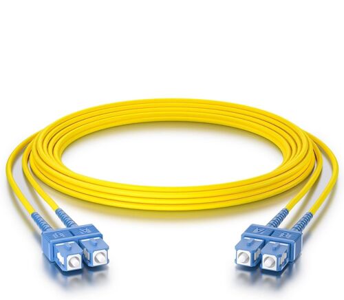 OS2 SC à SC Câble Fibre Optique 1m,9/125 Monomode Duplex Jarretière Optique LSZH pour Convertisseur de Média