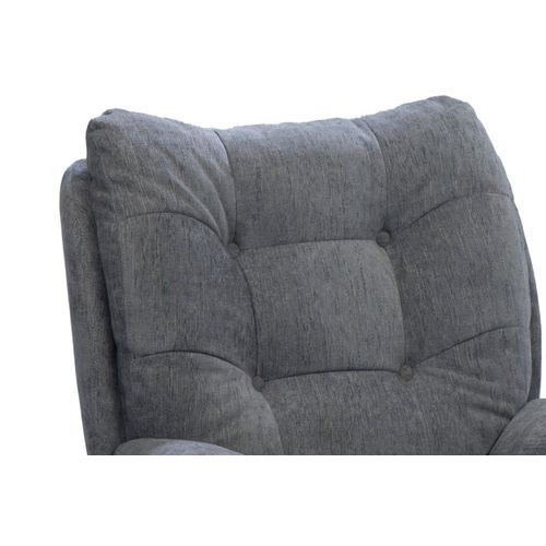 Fauteuil De Salon Relax Pivotant En Tissu Anthracite