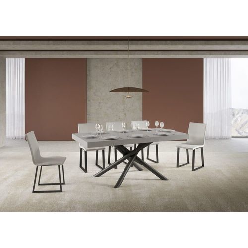Table Extensible Effet Bois Gris Cachemire 90x200/304 Cm