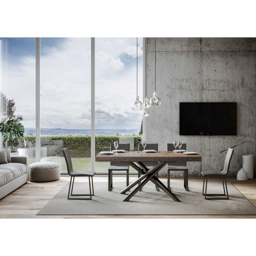 Table Extensible Effet Bois Noyer 90x180/284 Cm