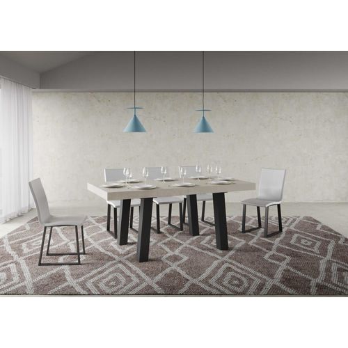 Table Extensible Effet Bois Gris Cachemire 90x180/440 Cm