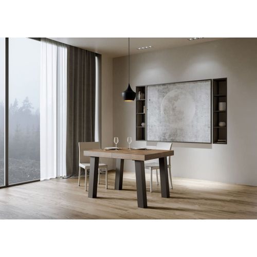 Table Extensible Effet Bois Noyer 90x120/380 Cm