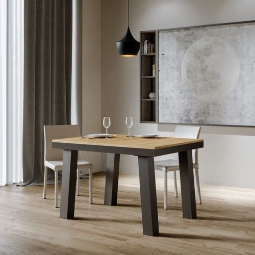 Table Extensible Effet Bois Chêne Nature 90x120/380 Cm