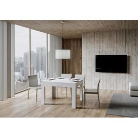 Table Extensible Effet Bois Blanc 90x120/180 Cm