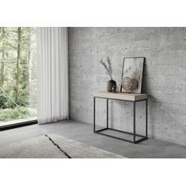 Console Extensible Effet Bois Gris Cachemire 90x40/196 Cm