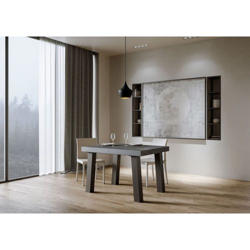 Table Extensible Effet Béton Gris 90x120/224 Cm