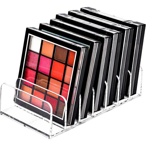 Petit Organiseur De Palette 1 Pièce, 7 Compartiments En Plastique Pour Fard À Paupières, Contour, Blush, Maquillage, Pour Coiffeuse, Comptoir, Salle De Bain, Transparent 